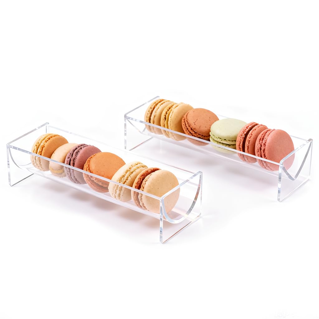 HASTHIP Clear Cracker Serving Tray 2 Pcs Set for Snacks and Appetizers | Transparent Design