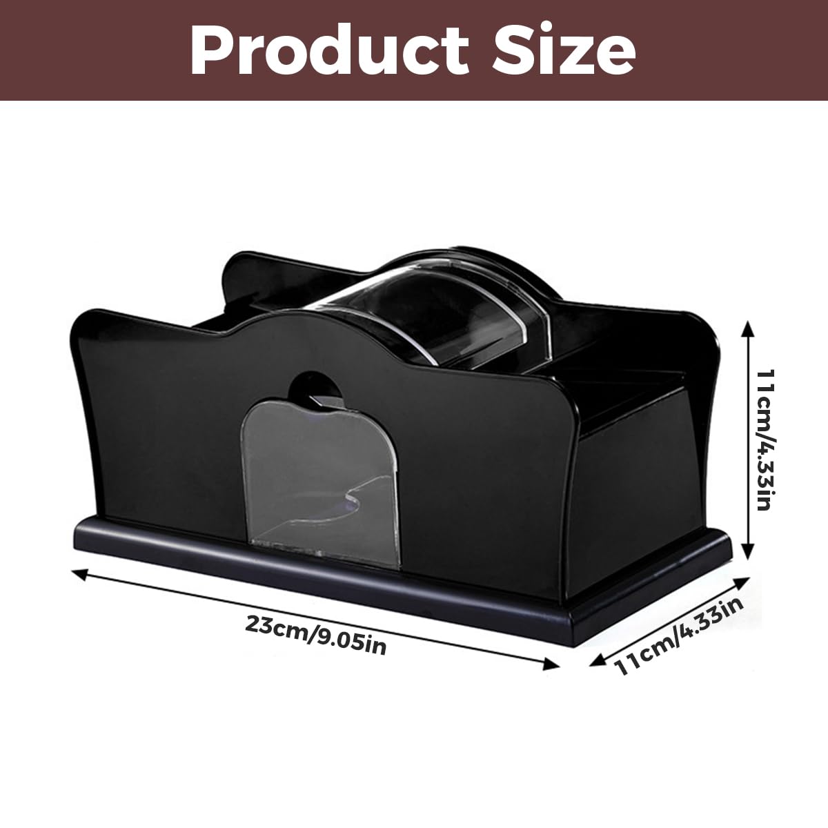 Supvox Manual Card Shuffler for Casino Poker Games with Hand Crank and Clear Housing Design