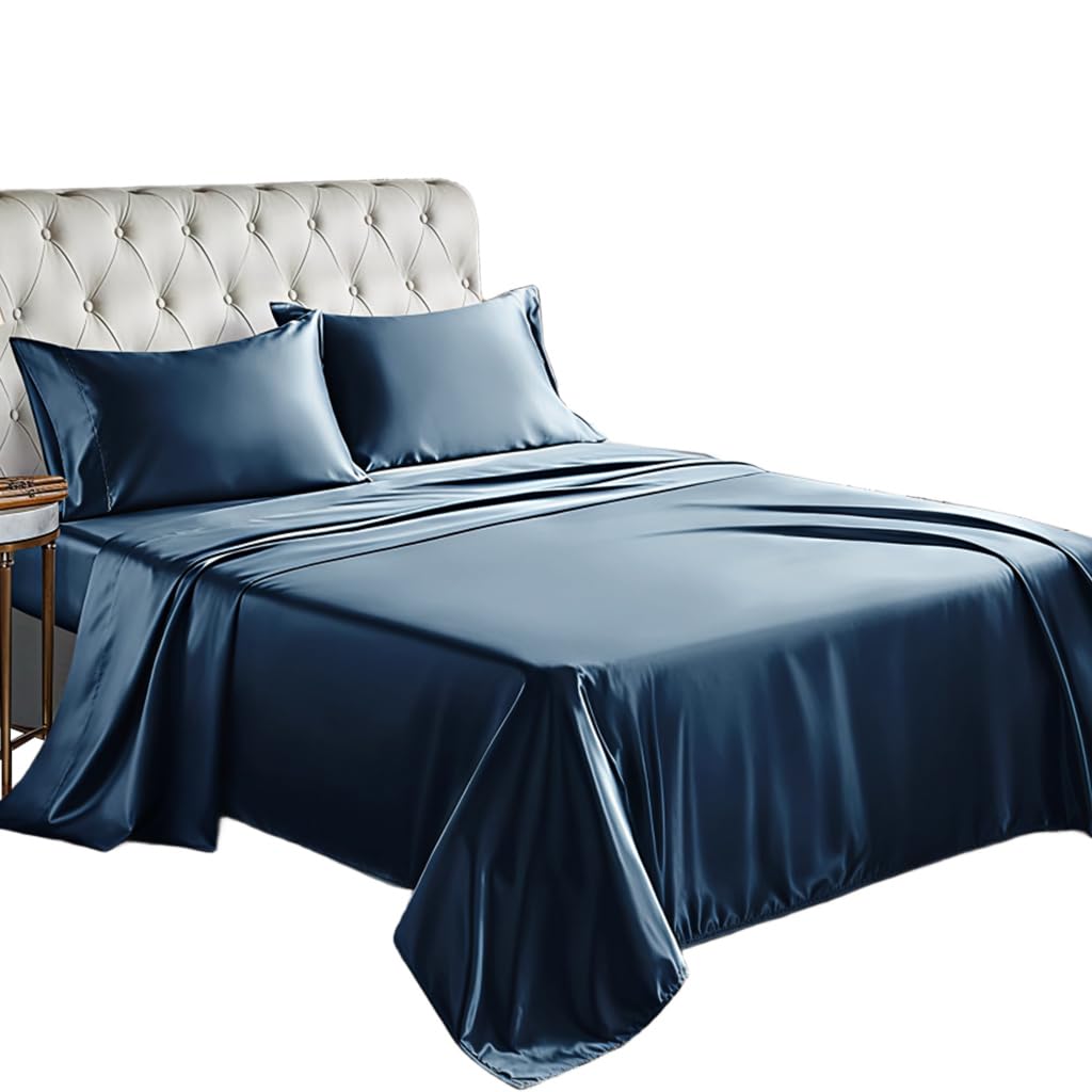 HASTHIP Satin Bedsheet Queen Size for Romantic Nights with 106 x 96 in Sheets and Pillow Covers
