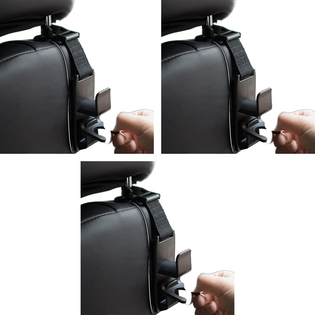 STHIRA Car Headrest Hooks for Backseat Hanging with Curved Dual Slot Design 12PCS | Holds Up to 17.6lbs