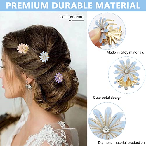 PALAY® Mini Hair Clips for Women Claw Hair Clips for Girls Decorative Hair Accessories (Multi D)