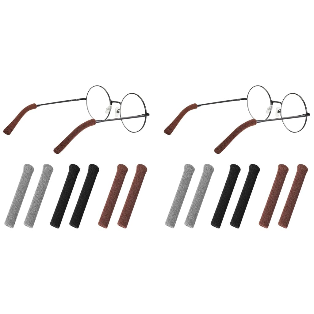 HASTHIP Anti Slip Glasses Ear Grip for Sunglasses featuring Soft Acrylic Knitting Sleeve | 3 Pairs