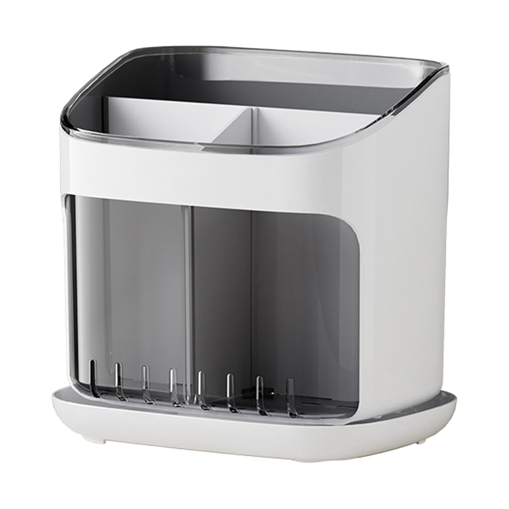 Supvox Cutlery Holder for Kitchen Utensils with 3 Compartments and Quick Draining 20.2x9x12.5cm