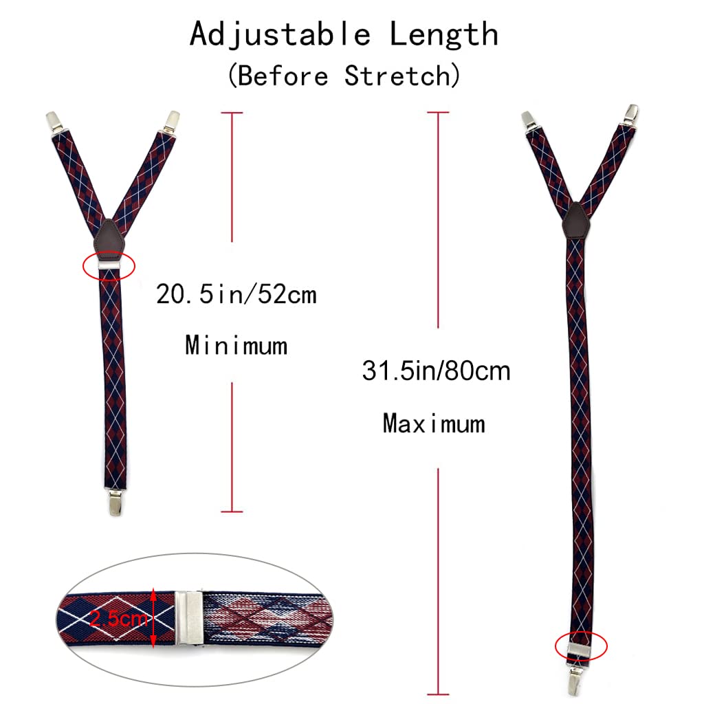 GUSTAVE Shirt Stays for Men with Adjustable Y Shape Straps and Non Slip Locking Clamps | 1 Pair