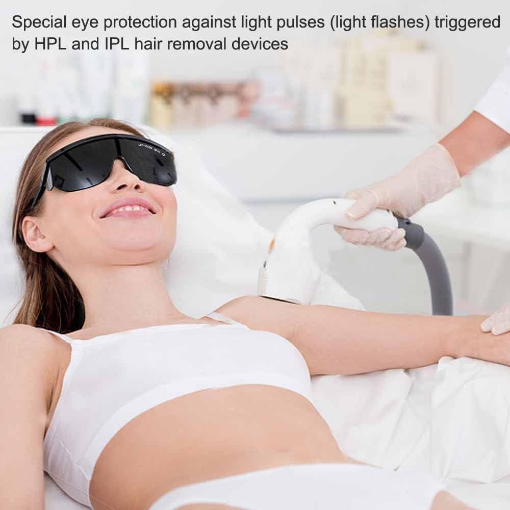 Serplex® Laser Safety Glasses, IPL 190-2000nm Laser Goggles Laser Eye Protection Goggles with Wipe Cloth & Glasses Box Safety Laser Glasses for Beauty Machine, Laser Marking, After Eye Surgery