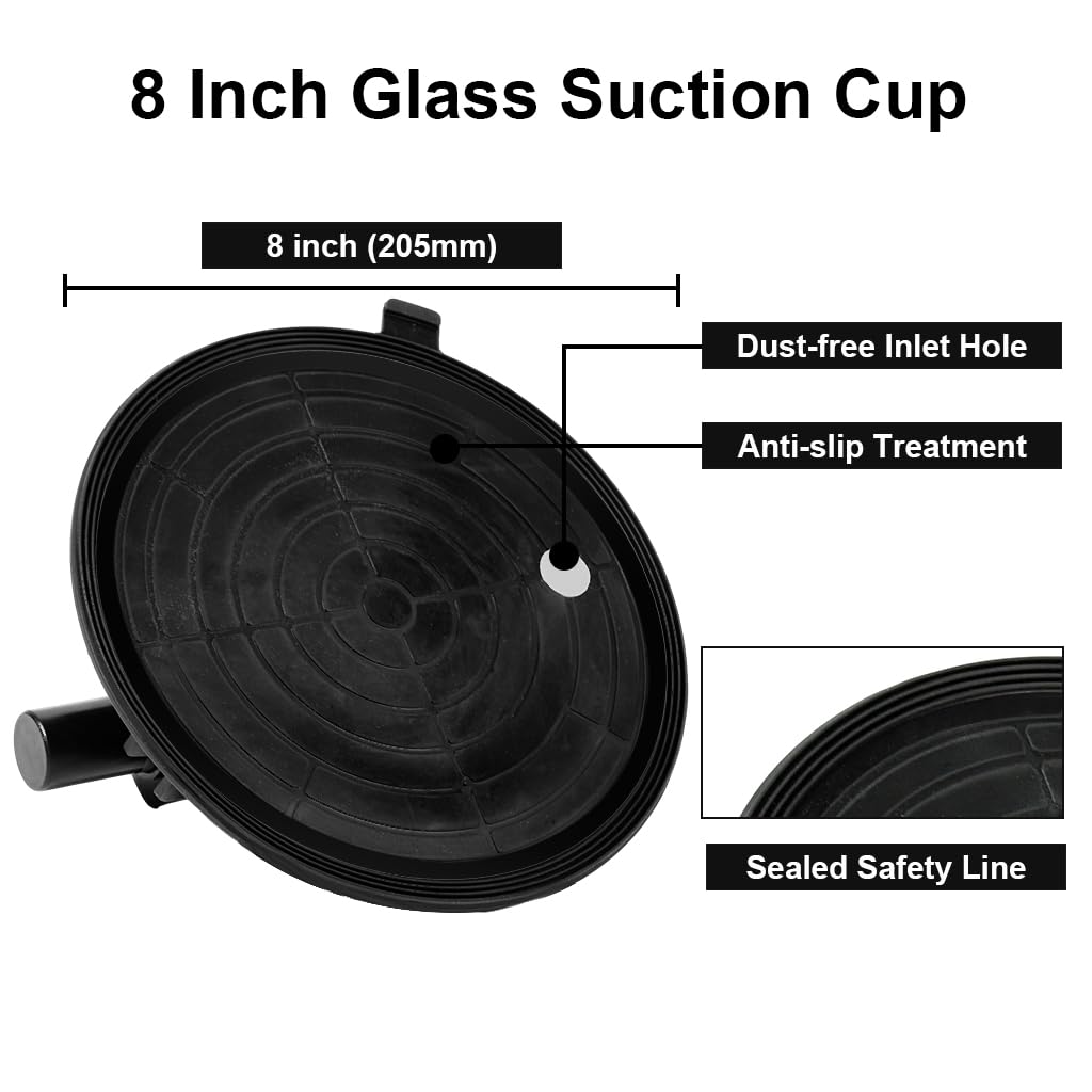 Serplex Suction Cup Lifter for Glass and Tile with 8 in Pad 330lbs Capacity | Ergonomic Handle