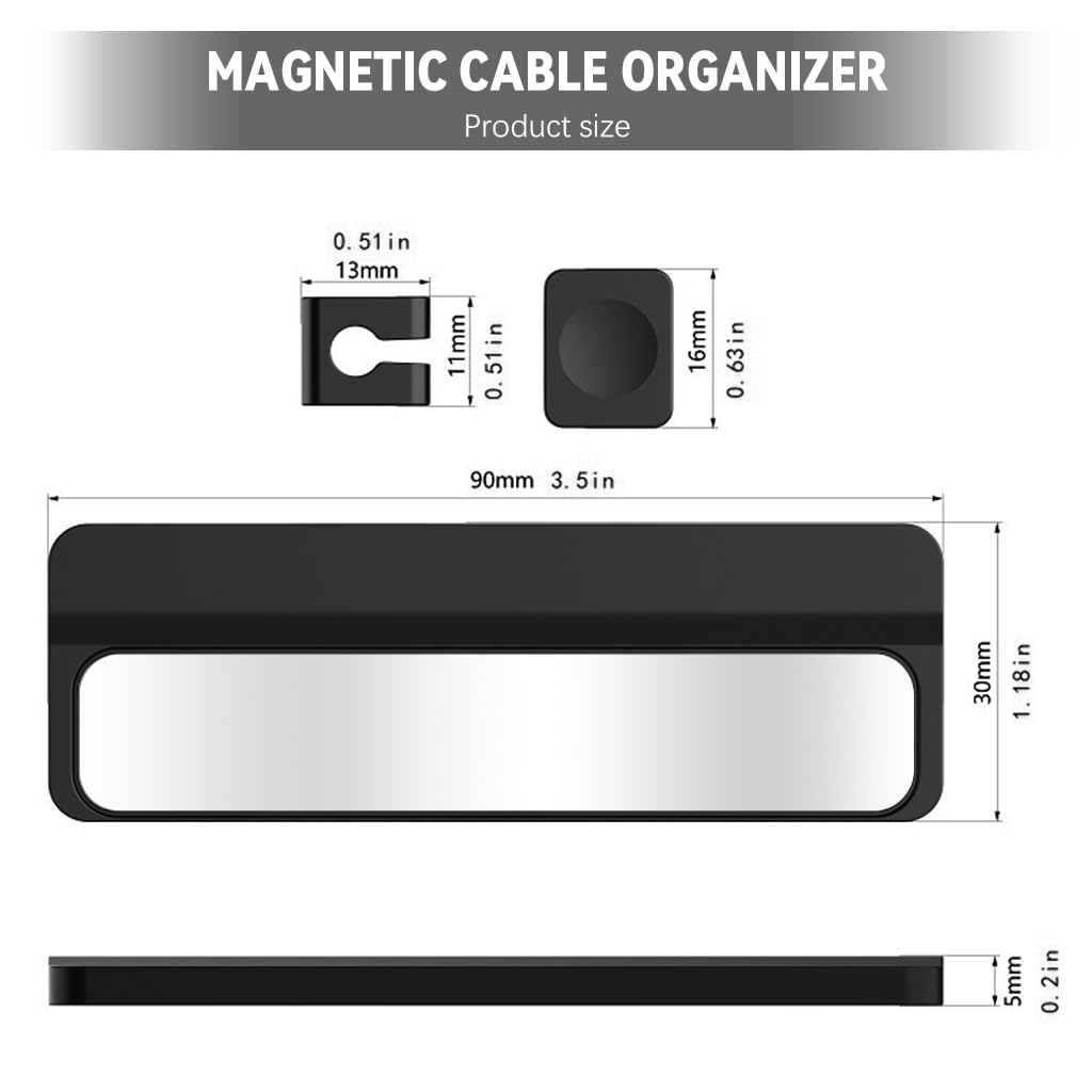 ZORBES® Magnetic Cable Holder, Cable Management, Cable Organizer for Desk, Self Adhesive Wire Organizer for Table, Desktop Multipurpose Cord Organizer, Computer Accessories