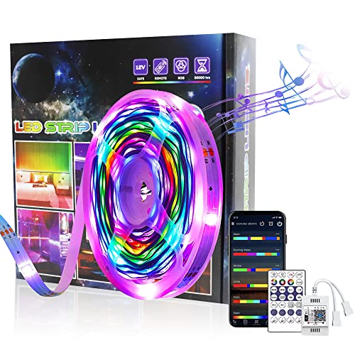 ELEPHANTBOAT® RGBIC Led Strip Lights with Remote IP65 Waterproof 5M/16.4Ft 90 Led Strips for Home Decoration WiFi App Control Smart RGB Led Strip Work with Alexa and Google Assistant Music Sync Party