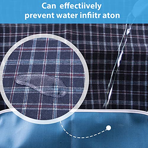 HASTHIP® Adult Bibs The Elderly Washable Dining Bibs for Elderly Blue 3 PCS