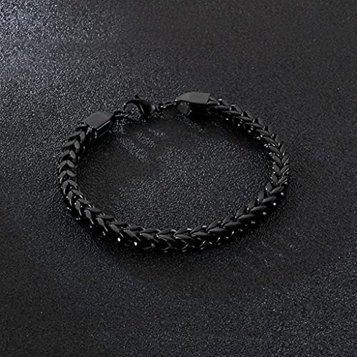 ZIBUYU Hand Bracelet for Men Stylish Stainless-Steel Bracelet for Men Chain Bracelet for Boys Curb Chain Fashion Bracelet Gift for Boys & Men, 8.2