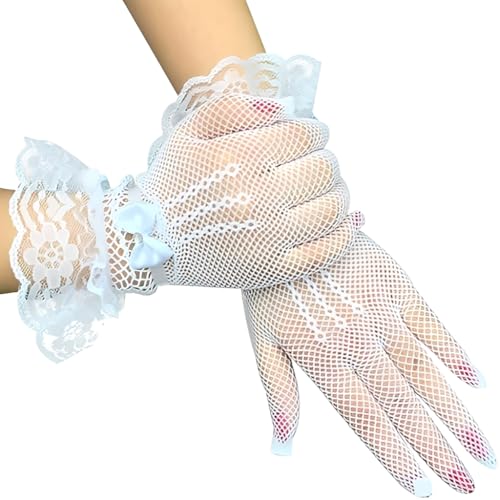 ZIBUYU® Women's Short Sheer Lace Floral White