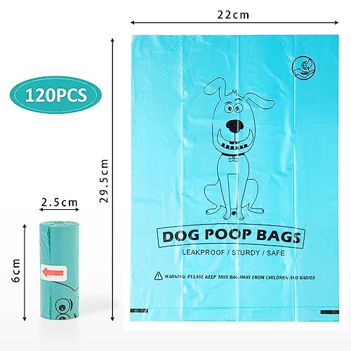 Qpets® 120pcs Dog Poop Bag Biodegradable Dog Poop Bag Large Dog Poop Bag Leakproof Waste Bag Plastic Bag for Dog Walking Dog Supplies