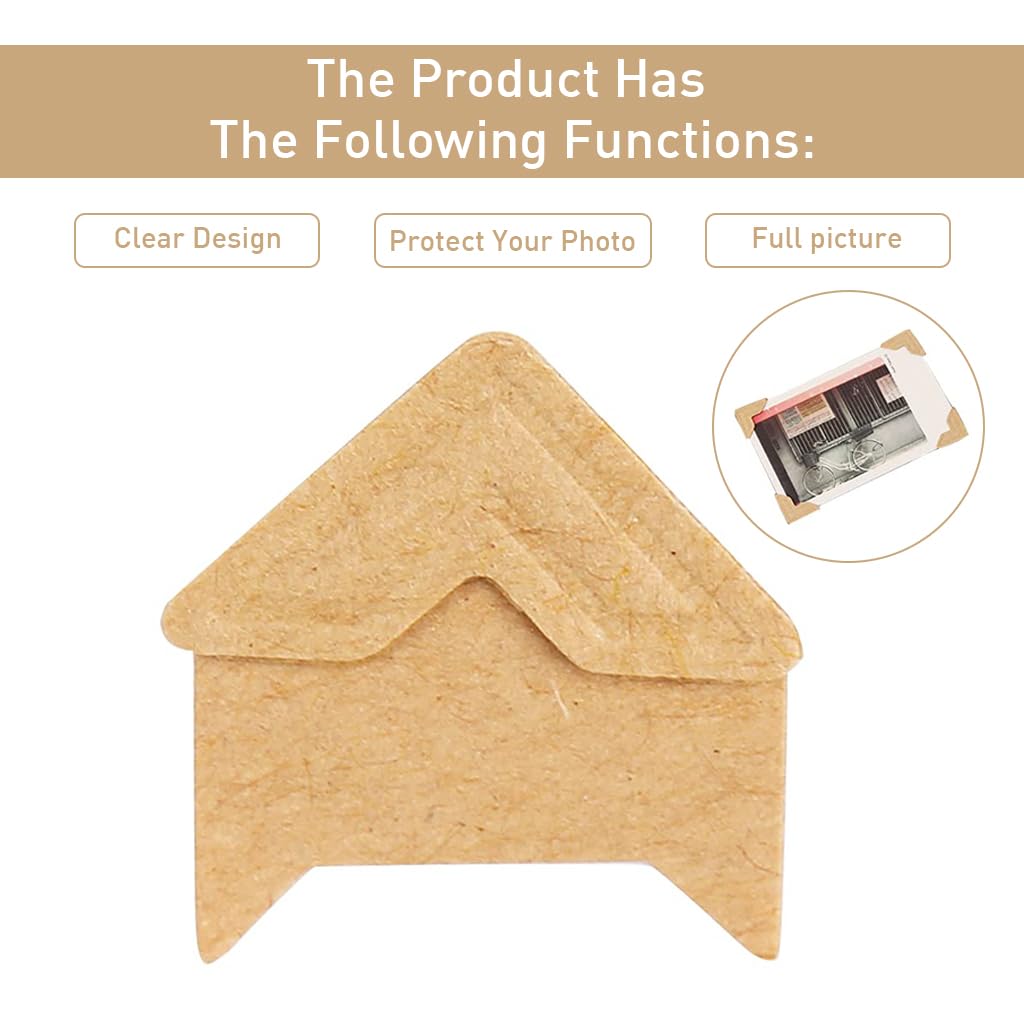 HASTHIP Photo Corner Stickers for Scrapbooking and Albums with 10 Sheets 2x2 cm Beige