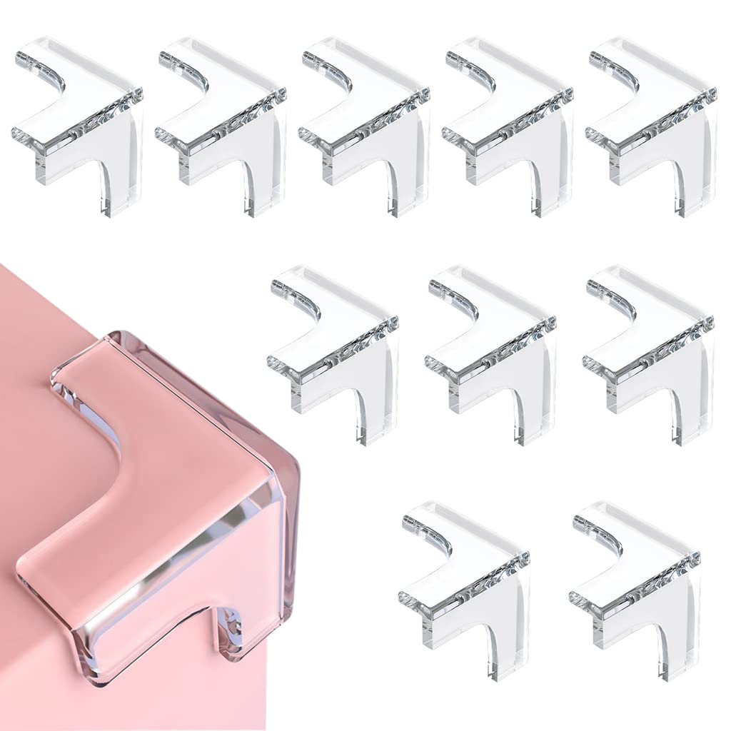 SNOWIE SOFT® 10pcs T-Type Safety Table Corner-Acrylic Protector Self-Adhensive Three Edges Table Corner Guard for Table, Furniture,Sharp Edges Baby Anti-Collision Corner Guard Proofing Corner Guards