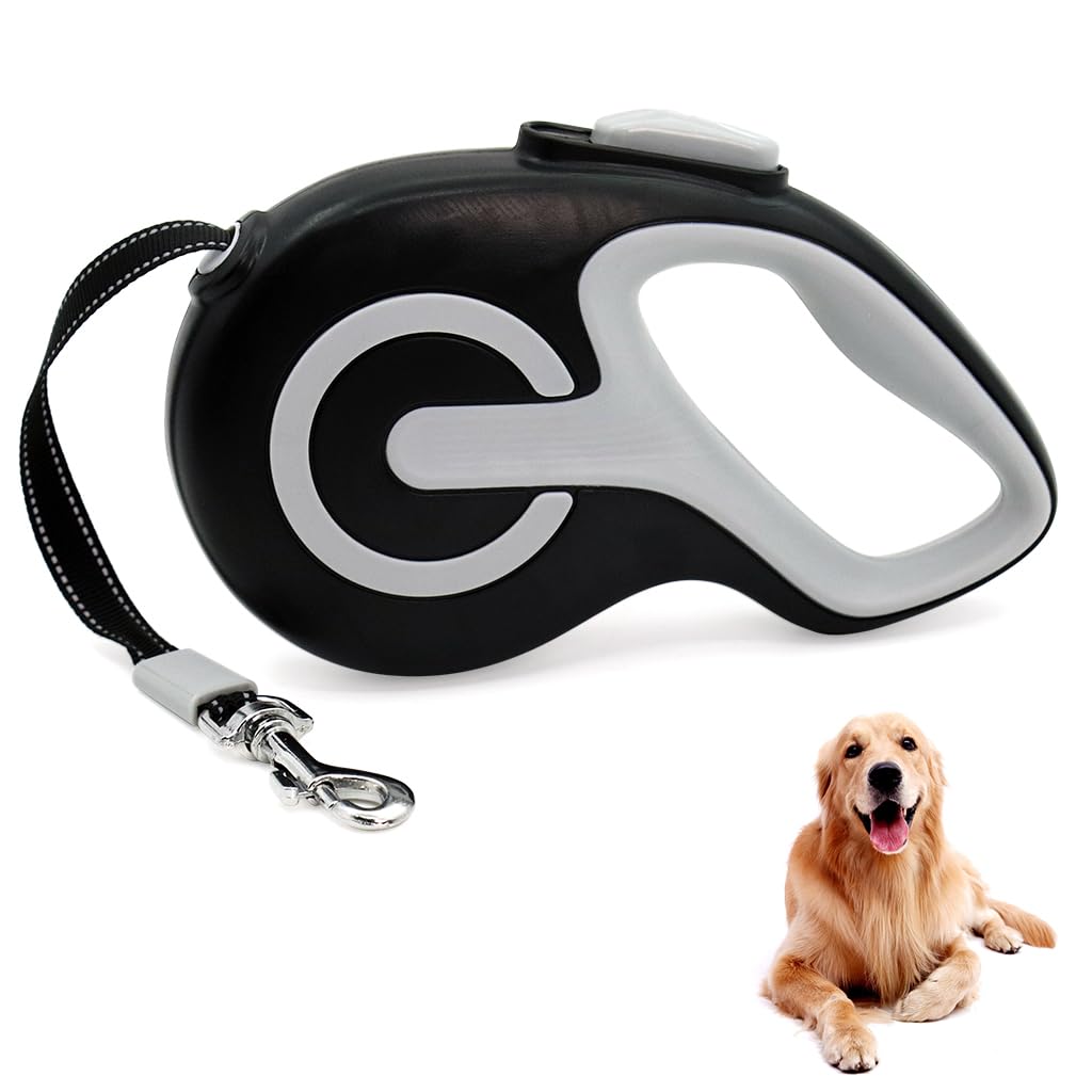 Qpets Retractable Dog Leash for Walking with 9.8 ft Nylon Rope and 360° Tangle-Free Hook | Anti-Slip Handle for Dogs up to 50 kg