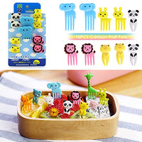 ZIBUYU® 50 Pcs Random Color Cute Animals Bento Box Decor Food Fruit Mini Kids Forks & Toothpick for Cake,Dessert,Pastry Party Supply with Food Grade Plastic