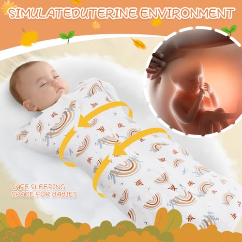 SNOWIE SOFT® Baby Swaddles for Newborns 100 Cotton Swaddle Wrap Arms Up Sleeping Blanket Zipping Bag Sleep Sacks Startle Reflex 3-9 Months 2 PCS