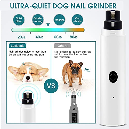 Qpets® Dog Nail Grinder Professional Nail File Pet Nail Trimmer Stepless Speed Regulation Pet Nail Grinder Electric Nail File for Large Medium Small Dogs and Cats