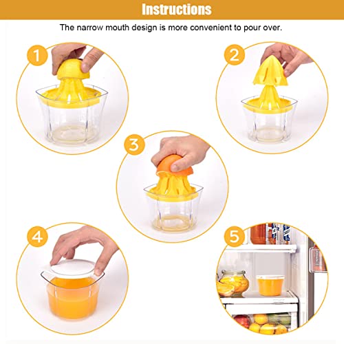 Supvox® 5 in 1 Manual Juicer with Strainer and Silicone Ice Mold, Multi-Function Citrus Juicer, Orange Juicer with Measuring Cup, Grater, Fresh Fruit Juice Press for Bar, Kitchen