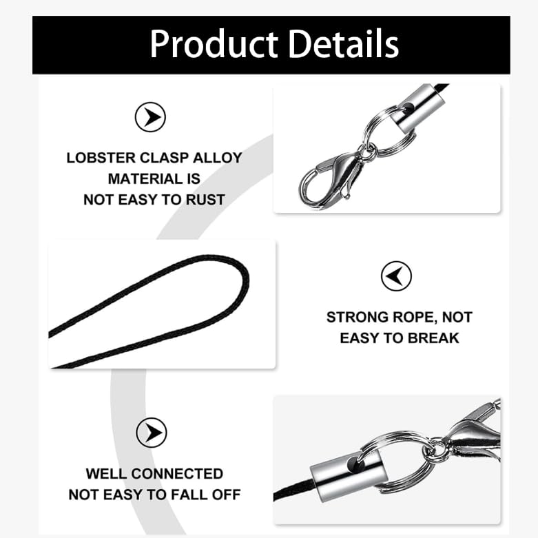ZIBUYU Phone Lanyards for Keys and ID Cards with Secure Lobster Clasp | 100 Pack