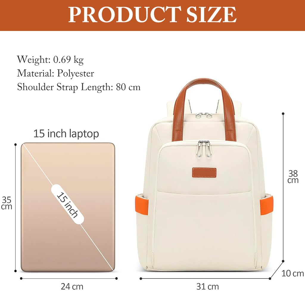 PALAY Laptop Backpack for Women with Double Layer Design and Handle 15.6 inch | Waterproof Oxford Cloth 30x12x41cm