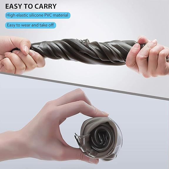 Zibuyu Waterproof Rain Shoe Covers for Outdoor Use featuring Snap Button Closure and Slip‑Resistant Sole | Grey Silicone Size 42/43 for Men and Women