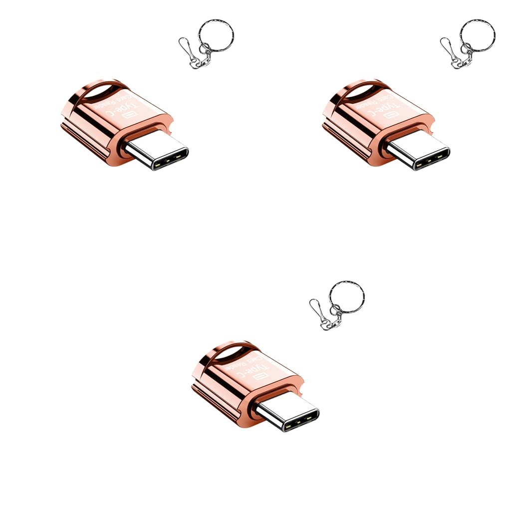 Verilux Micro SD Card Reader for Laptops and MacBook with Keychain USB C OTG | 3PCS