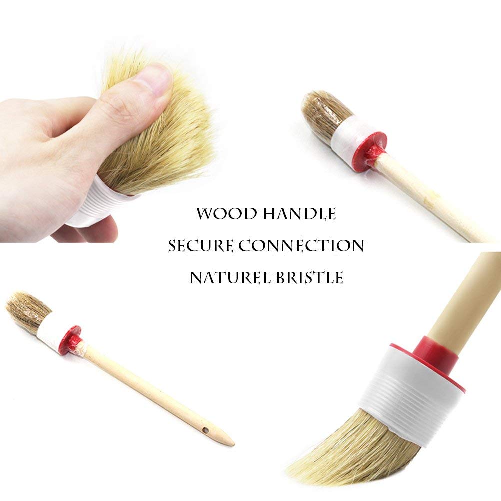 STHIRA Car Cleaning Brush Set for Wheels and Interior featuring Ergonomic Handle & 7pcs Natural Boar Hair Brushes