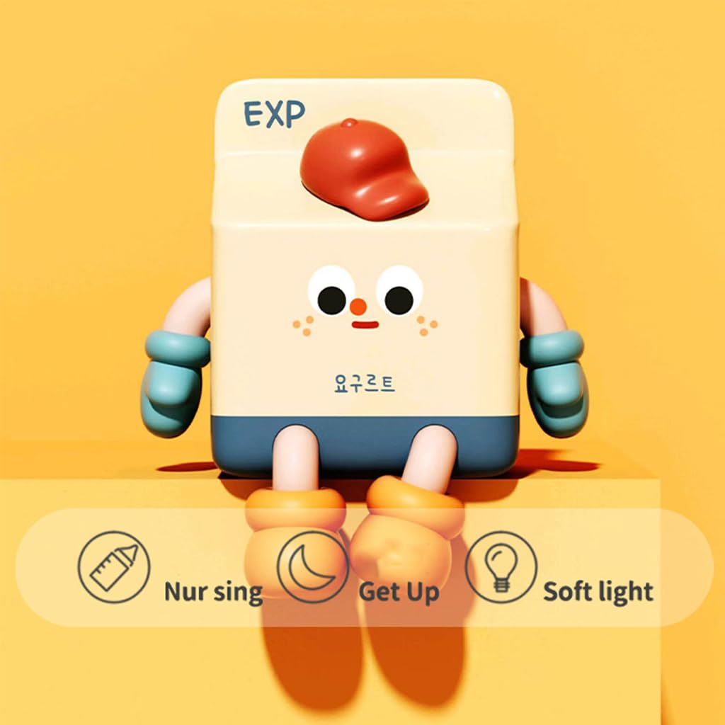 ELEPHANTBOAT Night Light for Kids with 30mins Auto Off Timer and USB Rechargeable 500mAh Battery | Soft Silicone Milk Box Design