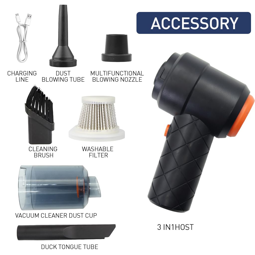 STHIRA Car Vacuum Cleaner for Home and Car Use with 6000Pa Suction and 3600mAh Battery | Cordless HEPA Filter Design