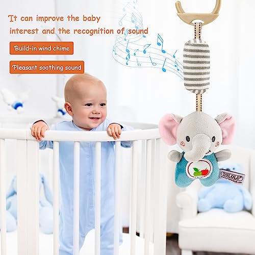 PATPAT® Elephant Rattles for Baby 0-6 Months New Born Baby Toys Hanging Toys for Babies Cradle Toys Hanging Infant Toys Sensory Toys with Sound, Babies Toys Plush Toys Soft Toys for Babies 6-12 Months