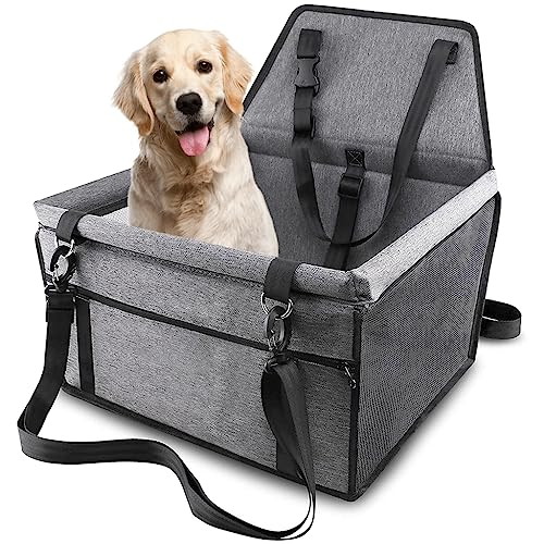 Qpets® Seat Cover for Car Dog, Car Seat Small Pet Car Seat Pet Booster Seat in Car with Waterproof Pad Portable Travel Dog Car Seat Basket for Medium Small Dog