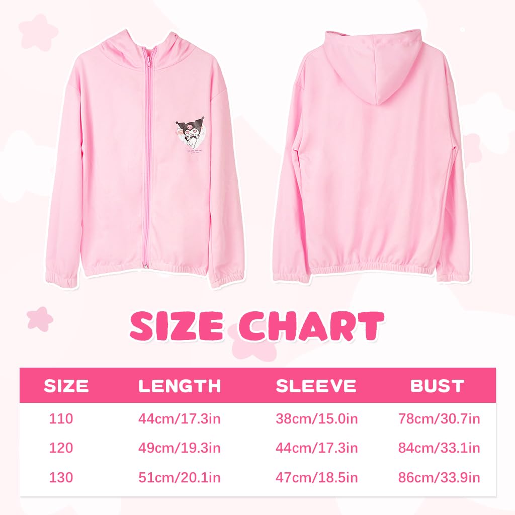 SNOWIE SOFT Kuromi Sun Protection Jacket for Girls with UPF50+ Hooded Design | 26-32.5kg Fit