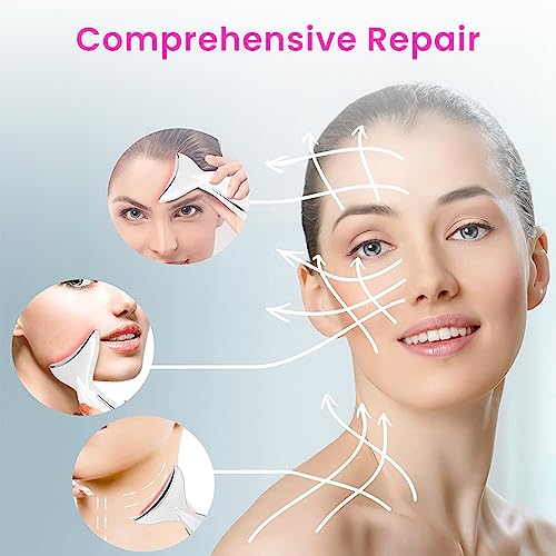 HANNEA® EMS Beauty Machine Anti-aging Neck Massager 3 in 1 Anti Wrinkles Face Massager EMS Micro-current Neck Massager Remove Double Chin Tighten Facial Contour Prevent Wrinkles, White