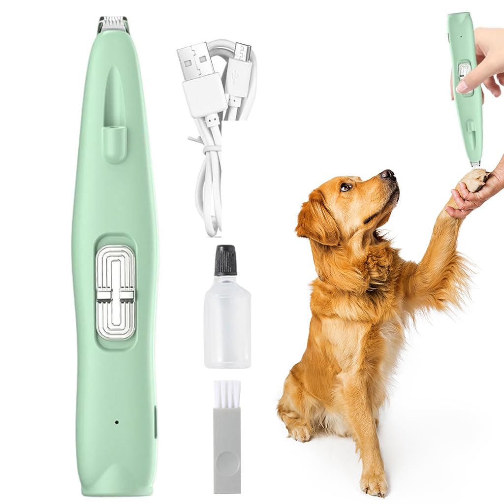 Qpets Dog Paws Hair Trimmer for Precise Grooming with LED & UV Light | 16cm Low Noise USB Tool