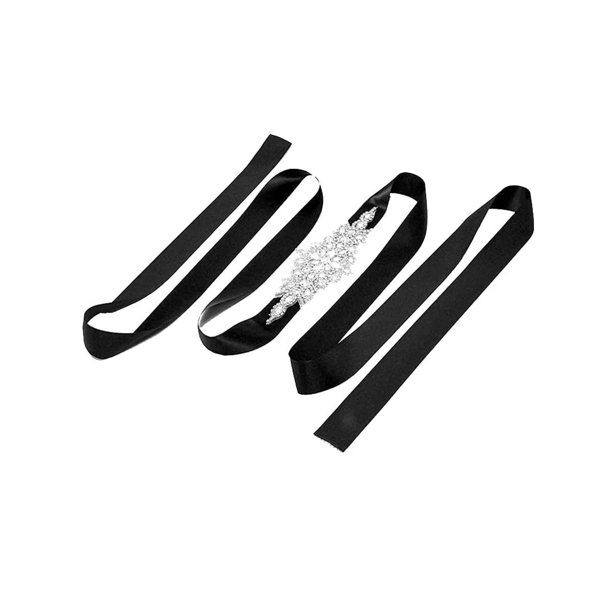 PALAY Crystal Sash Belt for Wedding Dress featuring 9.65x3.54 in Rhinestone Applique | Elegant Ribbon Accessory for Women