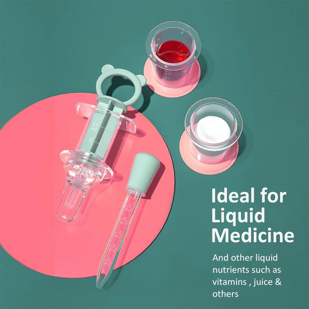 SNOWIE SOFT Baby Medicine Dispenser Kit 4Pcs with Syringe Pacifier and Food Grade PP | Easy Feeding for Infant Medicine and Juice