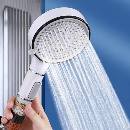 Supvox Filtered Shower Head, Multi-level Filteration Pressurized Shower Head, 5 Spray Modes Shower Head with Filters for Hard Water - Remove Chlorine - Reduces Dry Itchy Skin