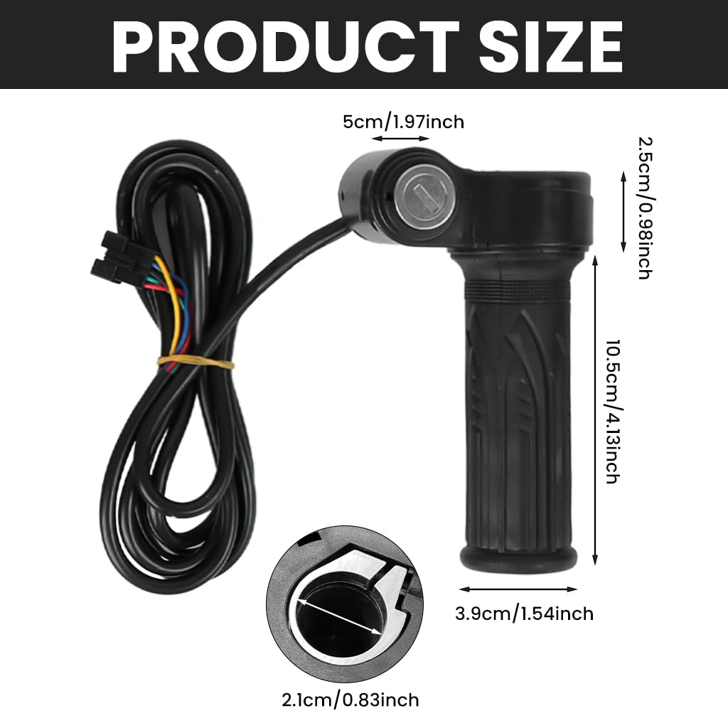 STHIRA Electric Bike Throttle Grip for Scooters featuring 5 Wire Speed Control & Keys | Easy DIY Installation