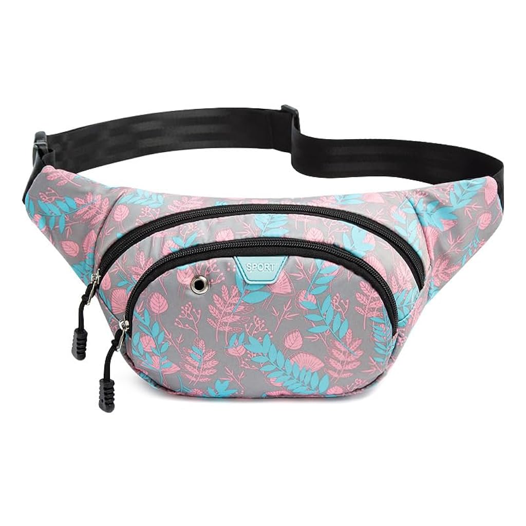 PALAY® Waist Bag for Women Stylish Color Print Fanny Pack for Women Oxford Cloth Chest Bags Multi Layer Lightweight Travel Running Waist Bag