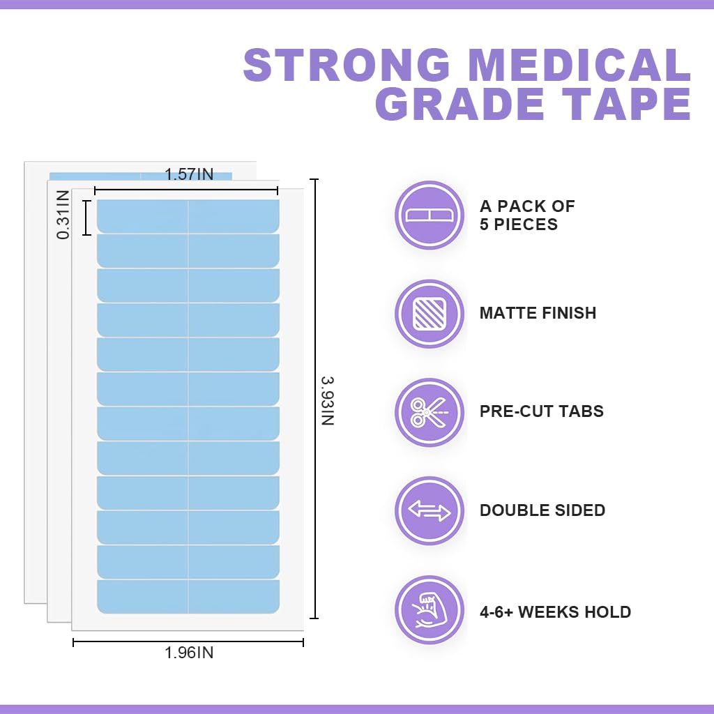 MAYCREATE Hair Extension Tape for Invisible Tape In Extensions 60PCS 4x0.8cm | Double Sided Adhesive Tabs