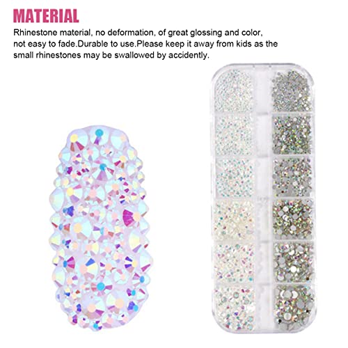 MAYCREATE® Nail Art Kit For Girl Colorful Rhinestones Design Tools Multi Shapes Flatback Round Bead with Pickup Pen Tweezer DIY Manicure Craft Decoration 2PCS