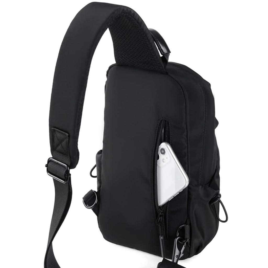 GUSTAVE Sling Bag for Men with USB Charging Port featuring 18.5x30cm Multi-Compartments | Oxford Cloth Crossbody for Travel