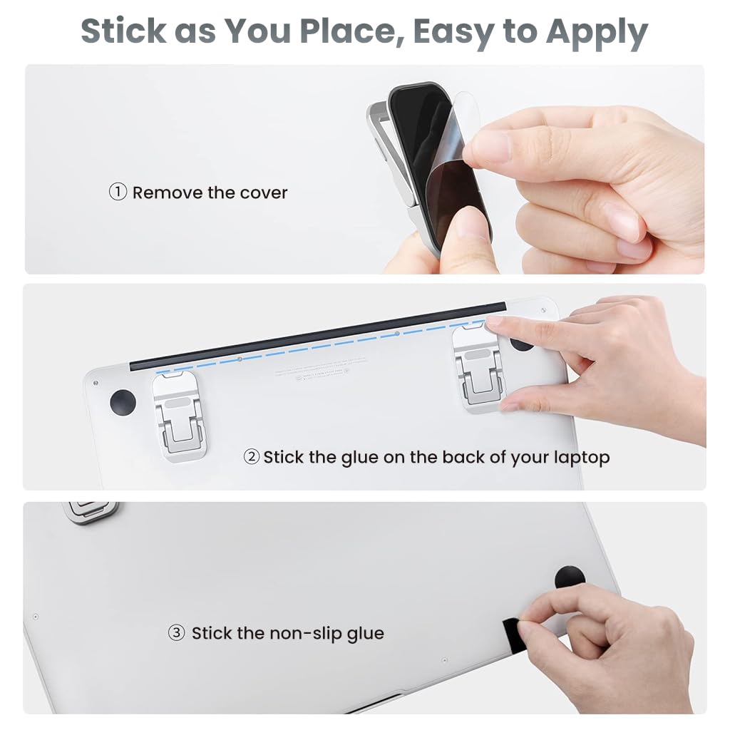 ZORBES Portable Invisible Laptop Riser Stand for Ergonomic Use featuring 2pc Alloy Folding Design