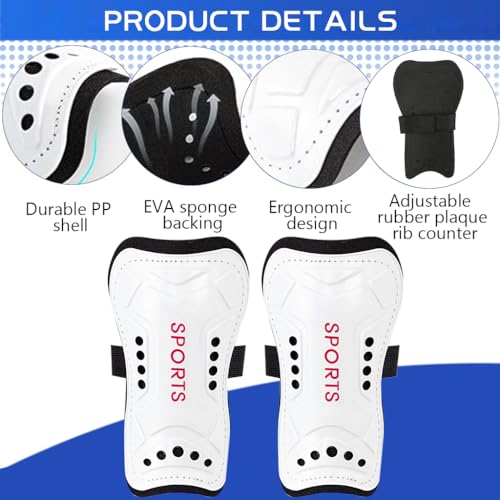 Proberos® Football Sport Compression Sock Shin Guards Set 14 Inches Knee High Socks for Kids 8-18 Old Sweat Absorption Elastic Long Soccer Basketball 3PCS
