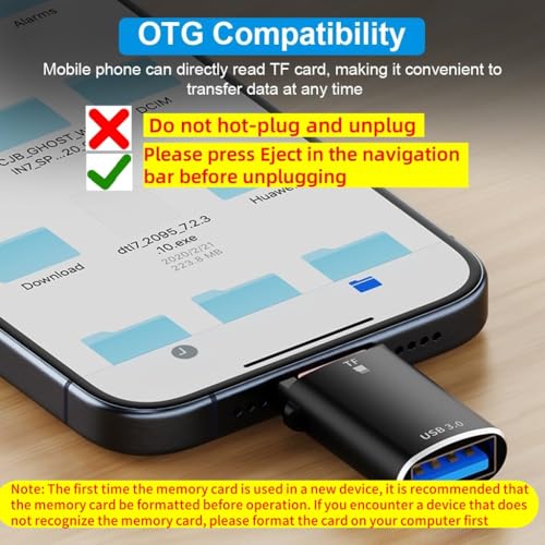 Verilux® OTG Type C to USB Card Reader 2 in 1 TF SD 3.0 Adapter for iPhone 15 Memory High Speed Samsung Xiaomi Huawei P40 2PCS