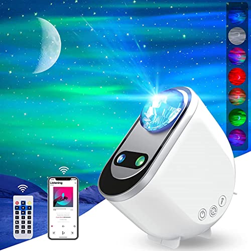 ELEPHANTBOAT® 3 In 1 Bluetooth Aurora Light Projector, Music Player, White Noise Machine, Aurora Projector with Mulit Color Modes, 6 White Noises, Christmas Gift, Birthday Gift