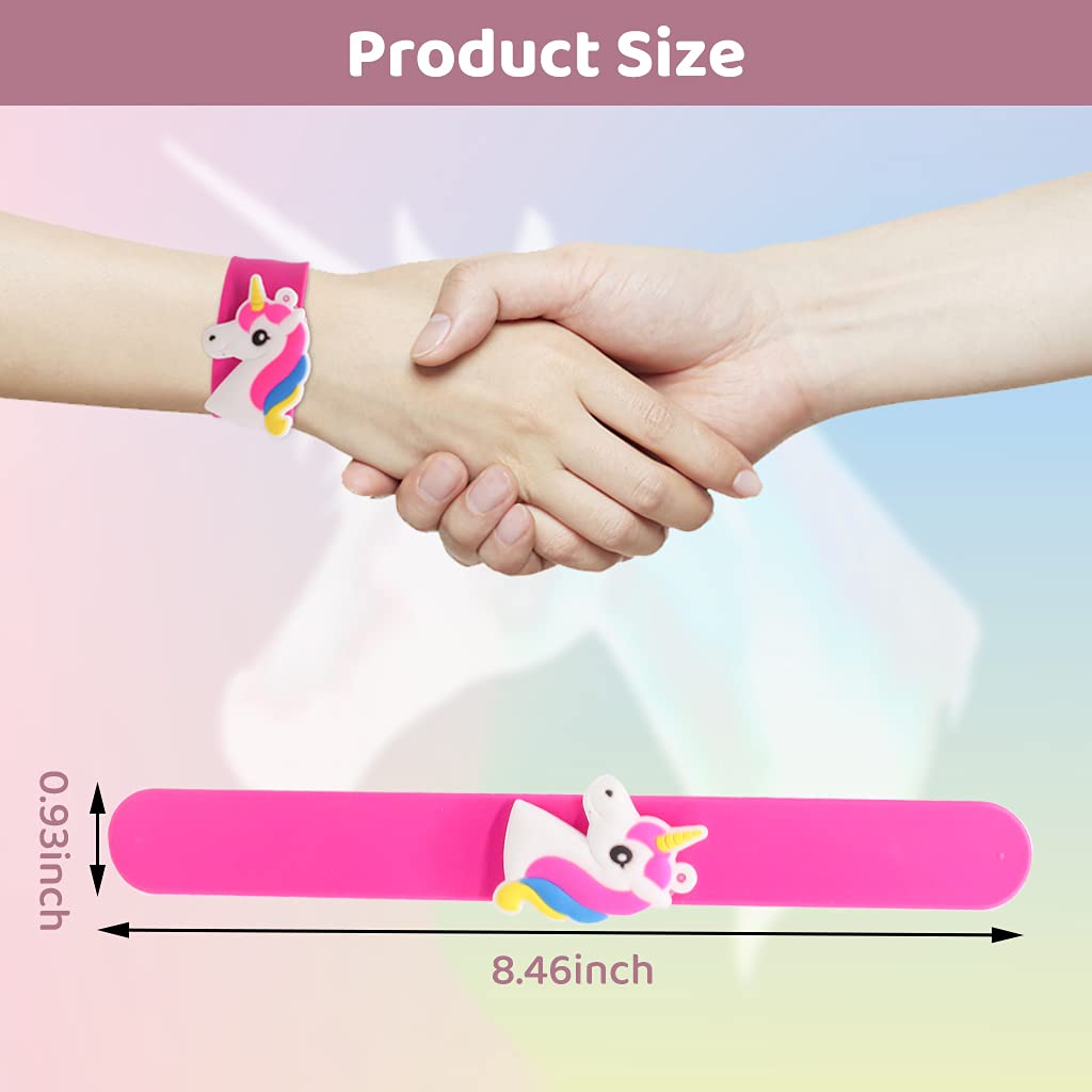 PATPAT® Slap Bands for Kids 5Pcs Set, Unicorn Slap Bracelets Colorful Silicone Toys Wristband for Boys Girls Exchanging Gifts, Birthday Party Supplies Favors