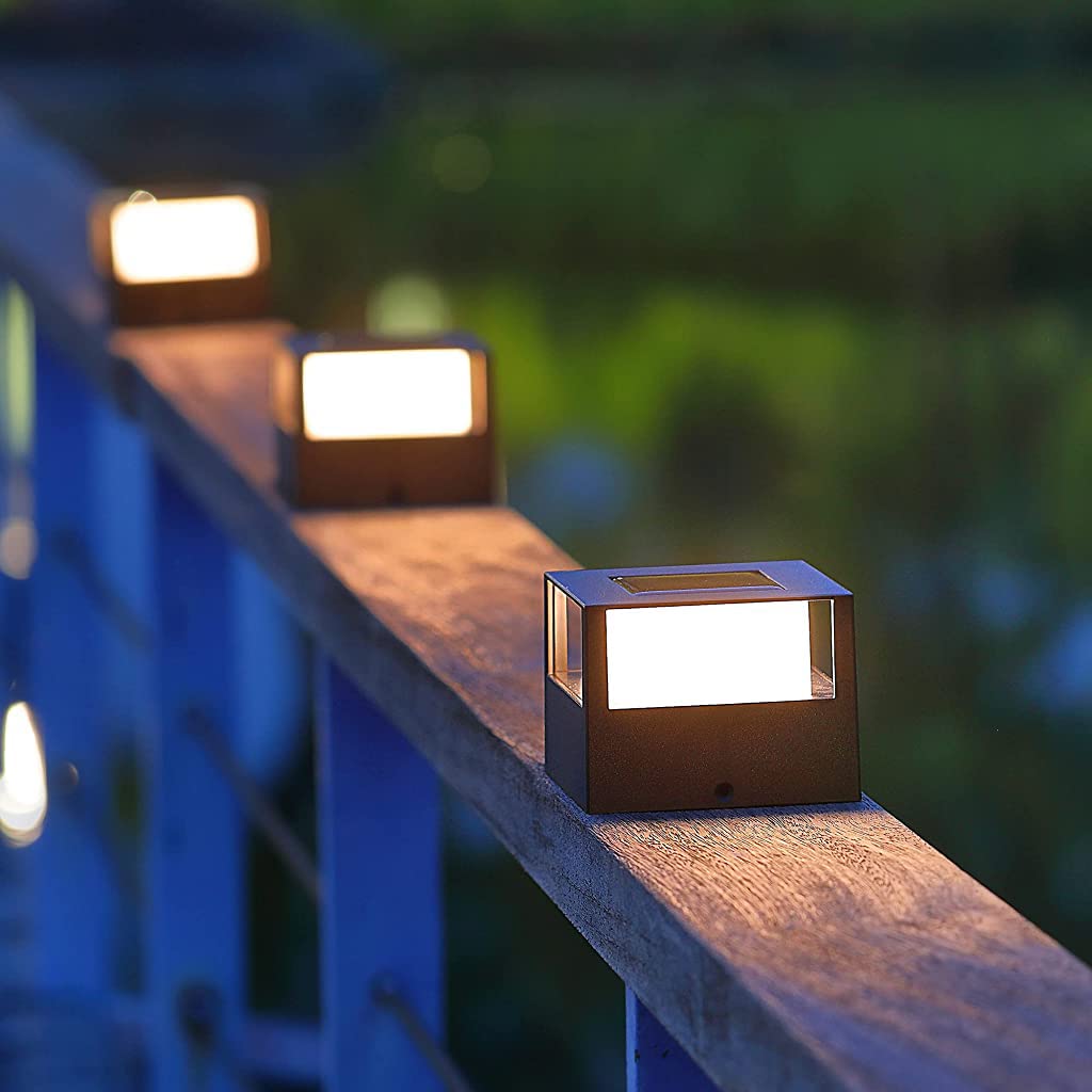 ELEPHANTBOAT Solar Fence Light for Garden and Porch with Dual‑Color LED and IP44 Waterproof | 4×4×5.9 in Outdoor Lamp