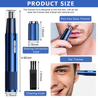 MAYCREATE® Nose Hair Trimmer For Men &Women, Electric Ear and Nose Hair Trimmer Eyebrow Clipper, Dual-Hole Vortex Cleaning System IPX5 Waterproof Facial Hair Grooming Kit for Men, Blue